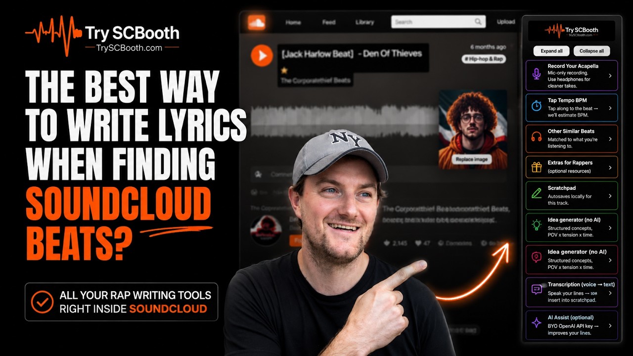 Rap Lyricist Assistant for SoundCloud | Write Better Rap Lyrics While On Soundcloud. Try SC Booth 2